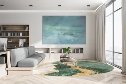 Round Rug - Padova (green/white/gold) 5 Round Rug - Padova (green/white/gold) -Viscose Rugs Shop interior 37 fishbone round table bright 1290583024 1.0 dean skd11142.802 dt60444.105.rund .jpg 1