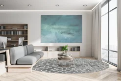 Round Rug - Draham (grey) -Viscose Rugs Shop interior 37 fishbone round table bright 1290583024 1.0 torinoskd11124.801dt092907.102.jpg