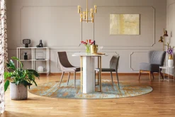 Round Rug - Kebira (brown/blue) -Viscose Rugs Shop interior 38 parquet plant table and chair 1026598056 1.0 lucci skd11139.802 dt60326.108.round .jpg