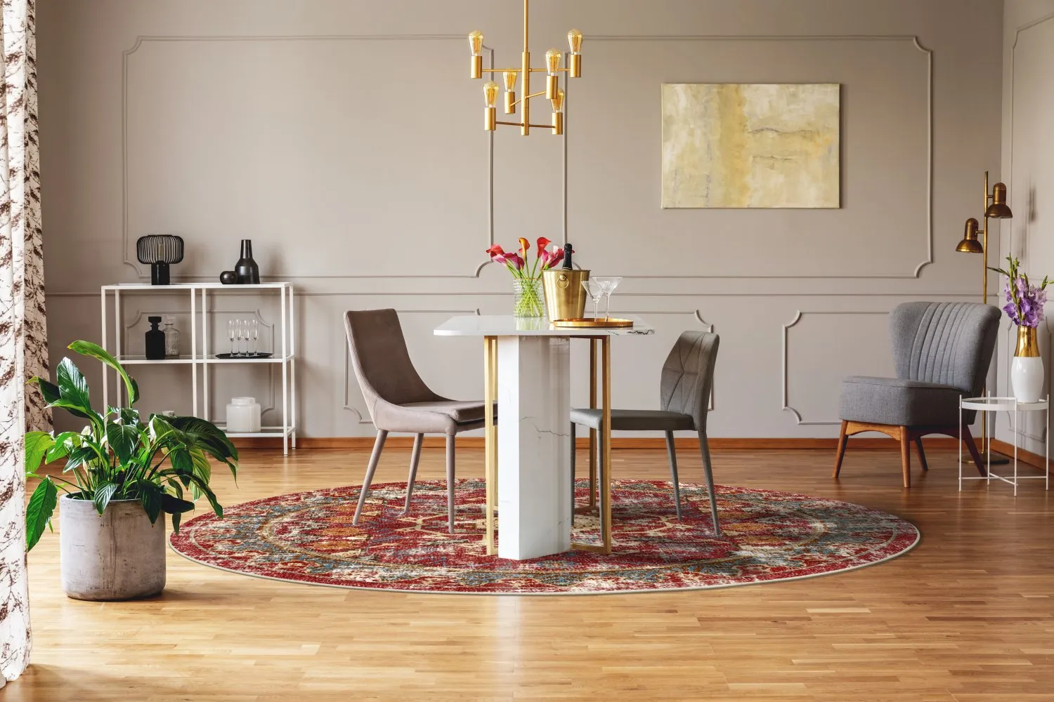 Round Rug - Idri (red/multi) - Image 2