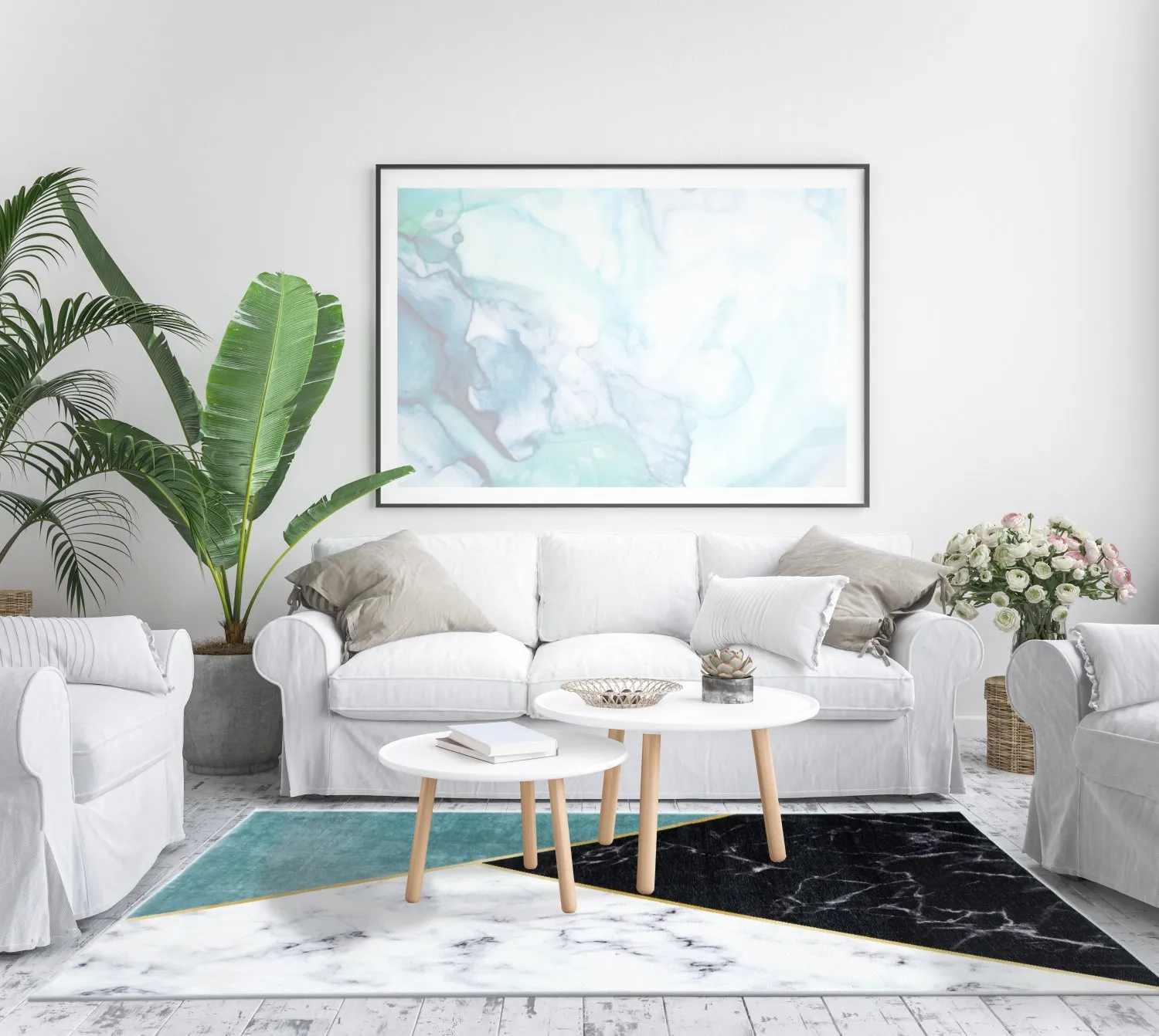 Wilton Rug - Savino (black/white/green) 5 Wilton Rug - Savino (black/white/green) - Image 3