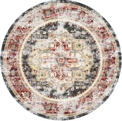 Round Rug - Javis (red/multi)
