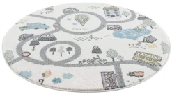 Childrens Rugs - Town Round (multi) -Viscose Rugs Shop kinderteppich anime 9376 creme 160x160 rund 6.jpg