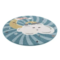 Childrens Rugs - Night Clouds Round (multi) -Viscose Rugs Shop kinderteppich anime 9380 blau 120x120 rund 6.jpg