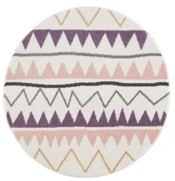 Childrens Rugs - Zigzag Round (multi)
