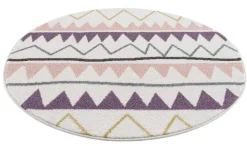Childrens Rugs - Zigzag Round (multi) -Viscose Rugs Shop kinderteppich anime 9382 multi 120x120 rund 6.jpg