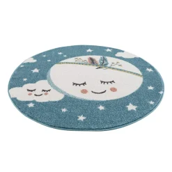 Childrens Rugs - Night Sky Round (multi) -Viscose Rugs Shop kinderteppich anime 9383 blau 120x120 rund 6.jpg