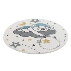 Childrens Rugs - Sleeping Teddy Round (multi) -Viscose Rugs Shop kinderteppich anime 9385 creme 120x120 rund 6.jpg