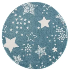 Childrens Rugs - Stars Round (blue)