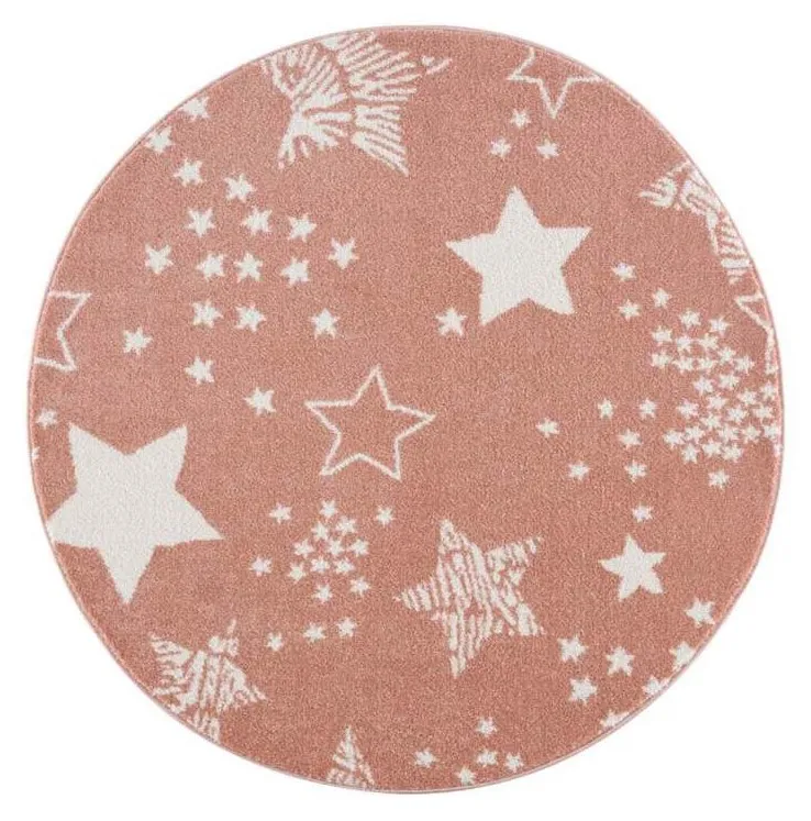 Childrens Rugs - Stars Round (pink) 3 Childrens Rugs - Stars Round (pink)