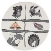 Childrens Rugs - Animals Round (multi)