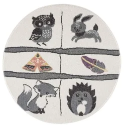 Childrens Rugs - Animals Round (multi)