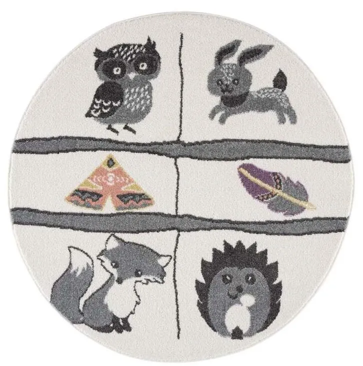 Childrens Rugs - Animals Round (multi) 3 Childrens Rugs - Animals Round (multi)