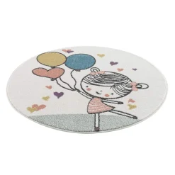 Childrens Rugs - Balloon Girl Round (multi) 9 Childrens Rugs - Balloon Girl Round (multi) -Viscose Rugs Shop kinderteppich anime 9393 creme 120x120 rund 6.jpg