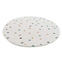 Childrens Rugs - Dots Round (multi) -Viscose Rugs Shop kinderteppich anime 9396 creme 120x120 rund 6.jpg