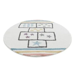 Childrens Rugs - Hopscotch Stars Round (multi) -Viscose Rugs Shop kinderteppich anime 9397 creme 120x120 rund 6.jpg