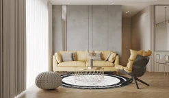 Round Rug - Amaliada (black/white) -Viscose Rugs Shop liferunda.png