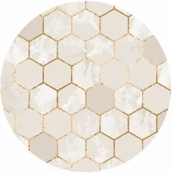 Round Rug - Morino (beige/white/gold)