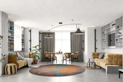 Round Rug - Foggia (multi) -Viscose Rugs Shop multi10a .jpg