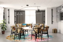 Round Rug - Tirana (multi) -Viscose Rugs Shop multi25b .jpg 1