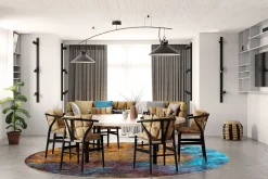 Round Rug - Loule (multi) 7 Round Rug - Loule (multi) -Viscose Rugs Shop multi5a .jpg 1