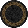 Round Rug - Myra (black/gold) -Viscose Rugs Shop myrasvartrund.png