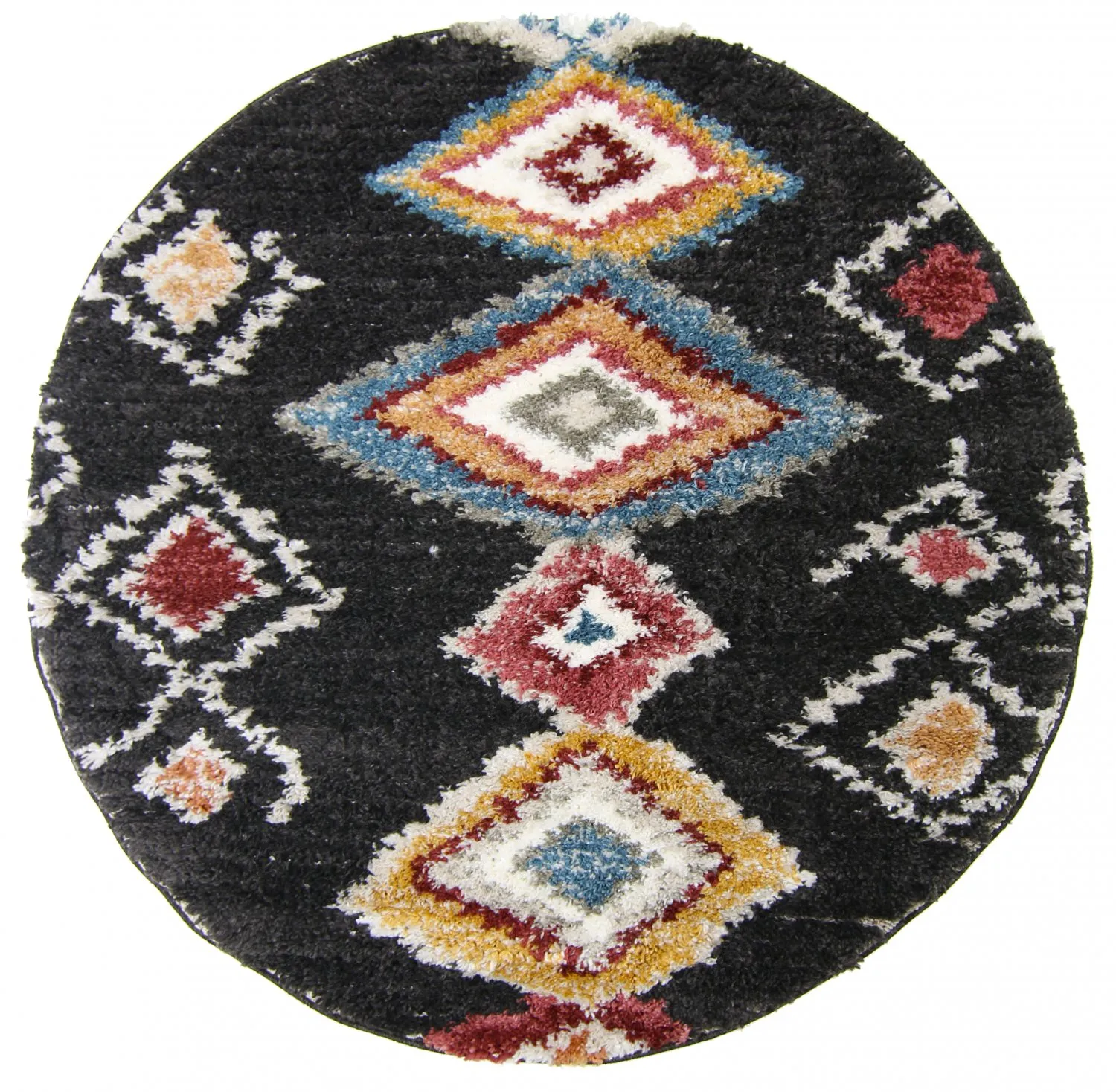 Round Rugs - Macchia (black/multi) 3 Round Rugs - Macchia (black/multi)