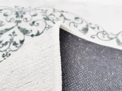 Round Rug - Santi (white/black) 12 Round Rug - Santi (white/black) -Viscose Rugs Shop puerta3.jpg