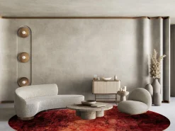 Round Rug - Wells (röd) -Viscose Rugs Shop rod3a .jpg 1