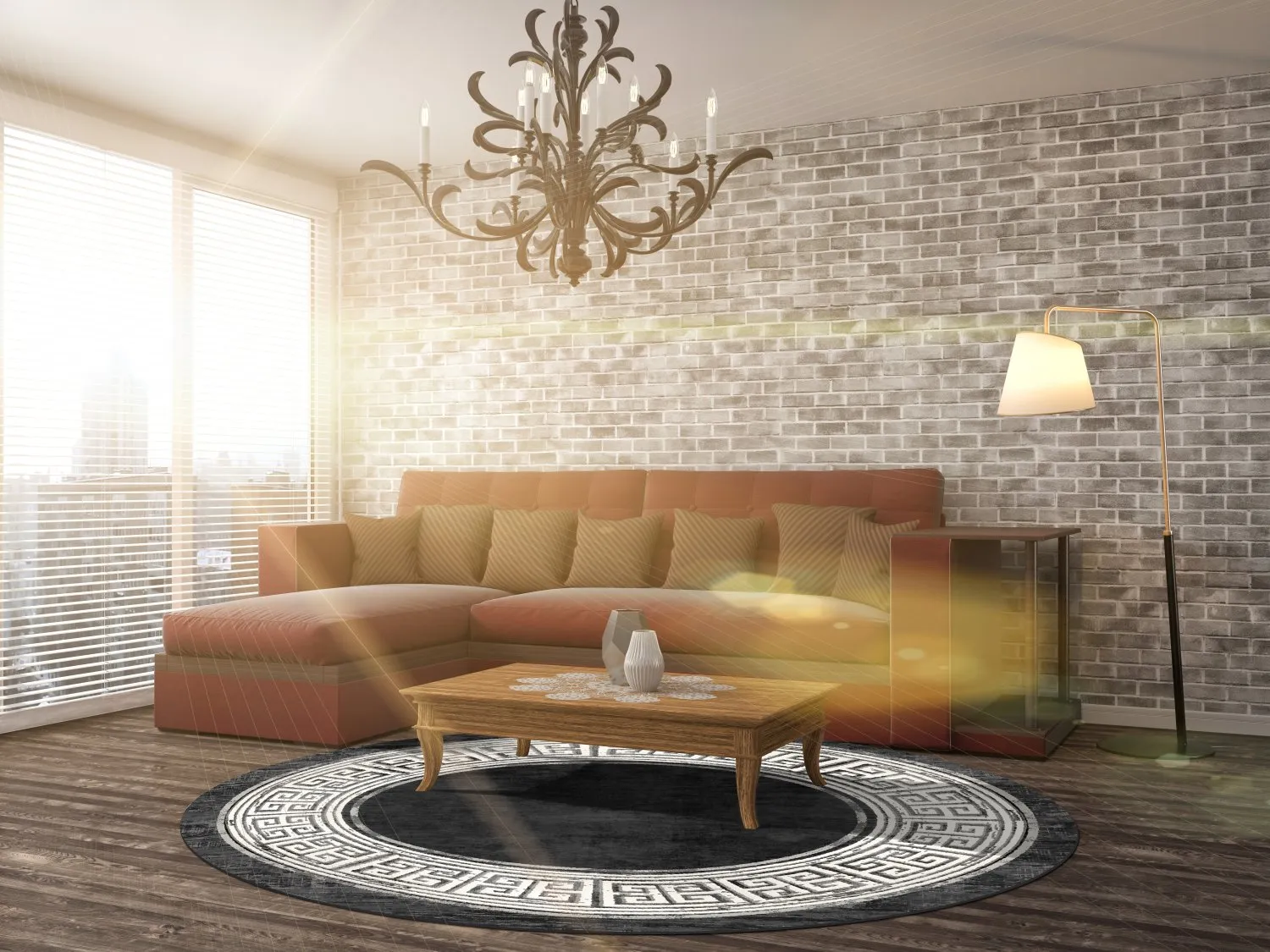 Round Rug - Tilos (black/white) 4 Round Rug - Tilos (black/white) - Image 2