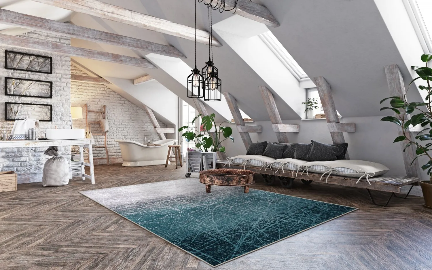 Wilton Rug - Jervis (turquoise) 4 Wilton Rug - Jervis (turquoise) - Image 2