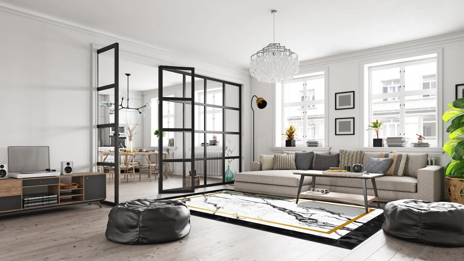 Wilton Rug - Avola (black/white/gold) 4 Wilton Rug - Avola (black/white/gold) - Image 2