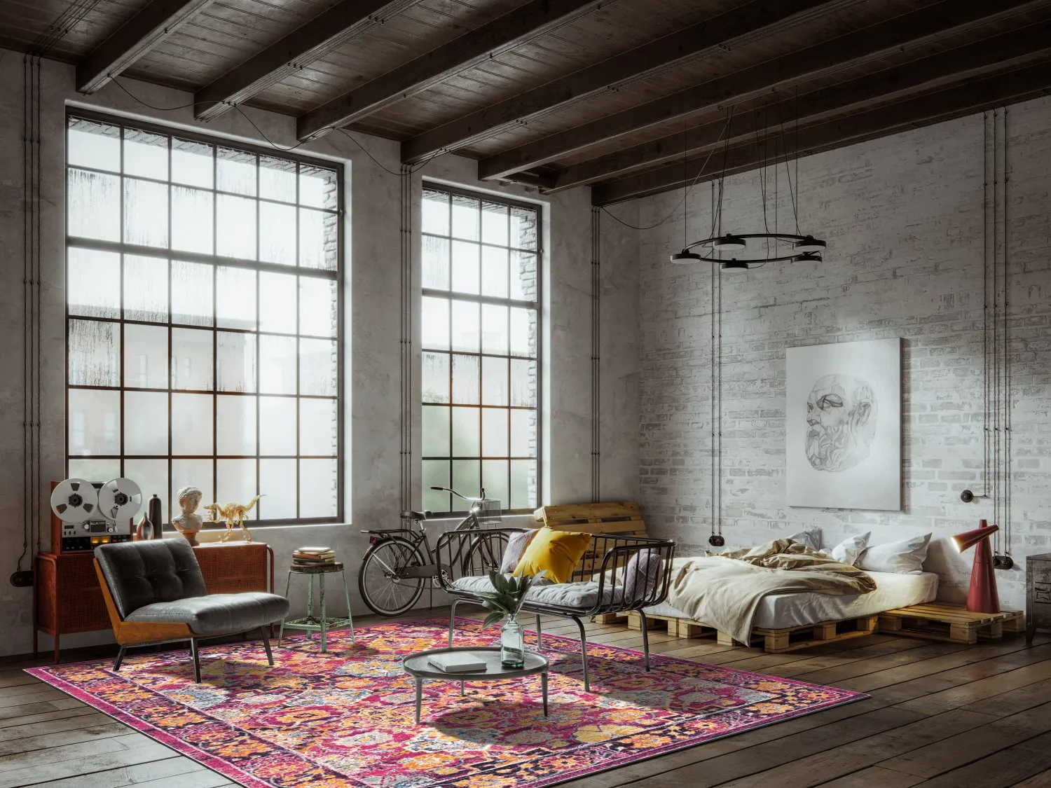 Wilton Rug - Fernana (pink/multi) 4 Wilton Rug - Fernana (pink/multi) - Image 2