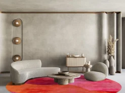 Round Rug - Lazio (rosa) -Viscose Rugs Shop rosa2a .jpg 1