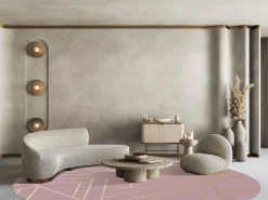 Round Rug - Marino (rosa) -Viscose Rugs Shop rosa3a .jpg 1