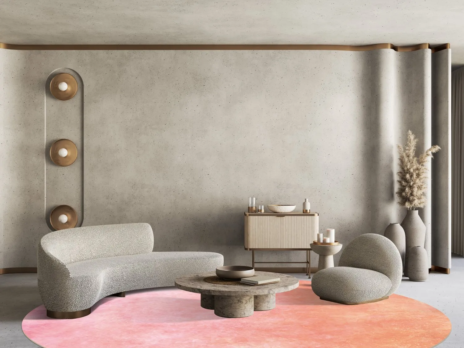 Round Rug - Baden (rosa) 5 Round Rug - Baden (rosa) - Image 3