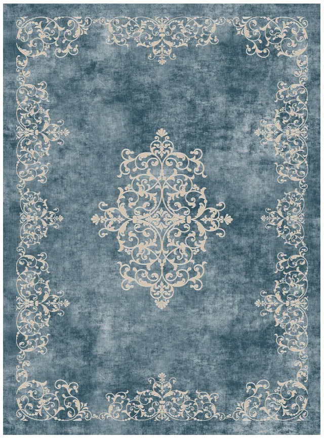 Wilton Rug - Santi (blue/beige) 3 Wilton Rug - Santi (blue/beige)