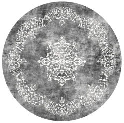 Round Rug - Santi (dark Grey/white)