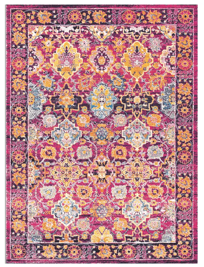 Wilton Rug - Fernana (pink/multi) 3 Wilton Rug - Fernana (pink/multi)