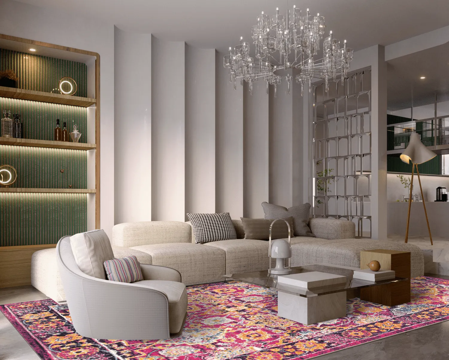 Wilton Rug - Fernana (pink/multi) 5 Wilton Rug - Fernana (pink/multi) - Image 3