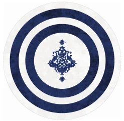 Round Rug - Soros (blue/white)