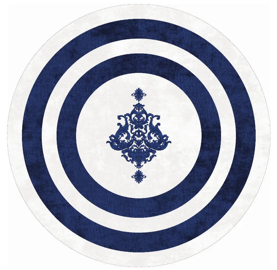 Round Rug - Soros (blue/white) 3 Round Rug - Soros (blue/white)