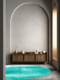 Round Rug - Jolie (turkos) -Viscose Rugs Shop turkos16a .jpg