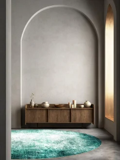 Round Rug - Ecole (turkos) 6 Round Rug - Ecole (turkos) -Viscose Rugs Shop turkos3a .jpg