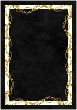 Wilton Rug - Vilia (black/white/gold)